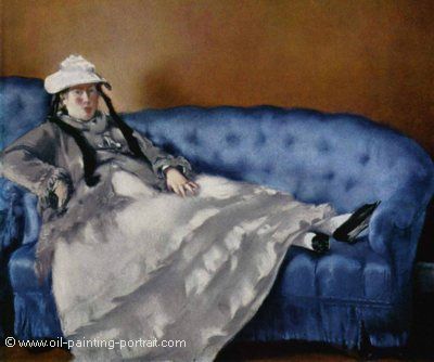 Portrait of Mme Manet on a Blue Sofa