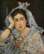 Edouard Manet  - Peintures - Portrait de Marguerite de Conflans avec capuche