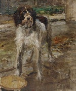 Fritz von Uhde  - Bilder Gemälde - Kitsch, der Hund des Künstlers