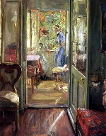 Fritz von Uhde  - Bilder Gemälde - Mädchen auf der Veranda