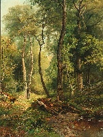 Fritz von Uhde  - Bilder Gemälde - Waldlandschaft