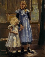 Fritz von Uhde  - Bilder Gemälde - Zwei Mädchen
