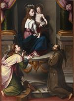 Bild:The Madonna and Child with Saint Catherine of Alexandria and Saint Francis of Assisi