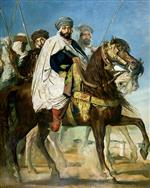 Theodore Chasseriau - Bilder Gemälde - Ali Ben Ahmed, the Last Caliph of Constantine, with his Entourage outside Constantine