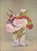 Edouard Manet  - paintings - Flowers In A Crystal Vase