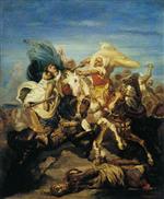 Theodore Chasseriau - Bilder Gemälde - Kämpfende arabische Reiter