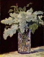 Edouard Manet  - Peintures - Nature morte au bouquet de lilas