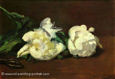 Branch of White Peonies and Shears