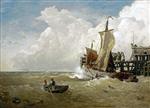 Andreas Achenbach - Bilder Gemälde - Der Hafen von Ostende