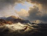 Andreas Achenbach  - Bilder Gemälde - In stürmischer See