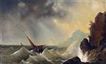 Andreas Achenbach  - Bilder Gemälde - Schiff in stürmischer See