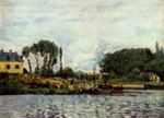 Alfred Sisley - Peintures - Bateaux à Bougival