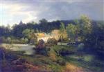 Andreas Achenbach  - Bilder Gemälde - The Watermill in the Village