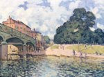 Alfred Sisley - paintings - Bridge at Hampton Court