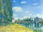 Alfred Sisley - Bilder Gemälde - Brücke von Moret im Sommer