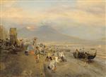 Bild:Sicht auf Neapel bei untergehender Sonne