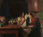 Michael Peter Ancher - Bilder Gemälde - Bei Großmutter am Krankenbett