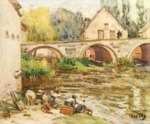 Alfred Sisley - paintings - Die Waescherinnen von Moret