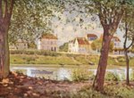 Alfred Sisley - Peintures - Village sur les rives de la Seine