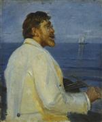 Michael Peter Ancher - Bilder Gemälde - Portrait vom Künstler Peder Severin Kroyer