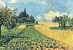 Alfred Sisley - Peintures - Champs de blé sur les collines d'Argenteuil