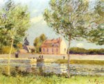 Alfred Sisley - paintings - Haeuser am Ufer der Loing