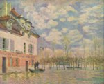 Alfred Sisley - Peintures - Barque dans la rue inondée