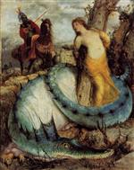 Arnold Böcklin - Bilder Gemälde - Angelika, von einem Drachen bewacht