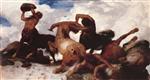 Arnold Böcklin  - Bilder Gemälde - Kampf der Kentauren