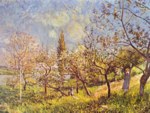 Alfred Sisley  - Peintures - Verger au printemps