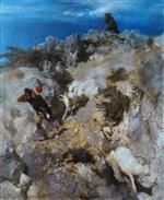 Arnold Böcklin  - Bilder Gemälde - Pan erschreckt einen Hirten