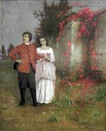 Arnold Böcklin  - Bilder Gemälde - Selbstbildnis des Künstlers mit seiner Frau Angela