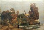 Arnold Böcklin  - Bilder Gemälde - Villa am Meer
