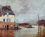 Alfred Sisley  - paintings - ueberschwemmung in Port Marly