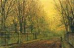 John Atkinson Grimshaw  - Bilder Gemälde - In the Golden Glow of Autumn