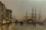 John Atkinson Grimshaw  - Bilder Gemälde - Liverpool Docks 3
