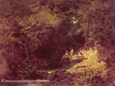 Bathing nymphs