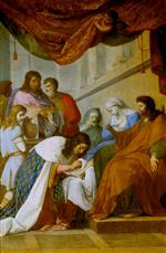Eustache Le Sueur - Bilder Gemälde - Der Heilige Ludwig pflegt Kranke