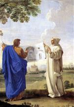 Eustache Le Sueur - Bilder Gemälde - Saint Bruno Examining A Drawing Of The Baths Of Diocletian
