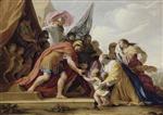 Eustache Le Sueur  - Bilder Gemälde - Veturia and Volumnia before Coriolanus