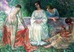 Henri Lebasque - Bilder Gemälde - An Offering in the Garden