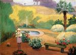 Henri Lebasque  - Bilder Gemälde - Girl near the Fountain