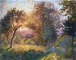 Henri Lebasque  - Bilder Gemälde - Girls in the Forest at Sunset