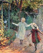 Henri Lebasque  - Bilder Gemälde - Girls Playing in the Garden