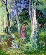 Henri Lebasque  - Bilder Gemälde - In the Forest, the Harvest