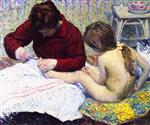 Henri Lebasque  - Bilder Gemälde - Madame Lebasque with daughter