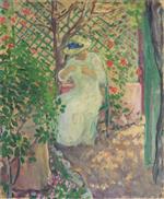Henri Lebasque  - Bilder Gemälde - Marthe Lebasque in the Garden