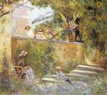 Henri Lebasque  - Bilder Gemälde - Nono and Madame Lebasque in the Garden