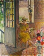 Henri Lebasque  - Bilder Gemälde - Nono in a Yellow Dress