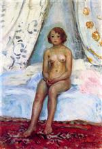 Bild:Nude Seated on a Bed
